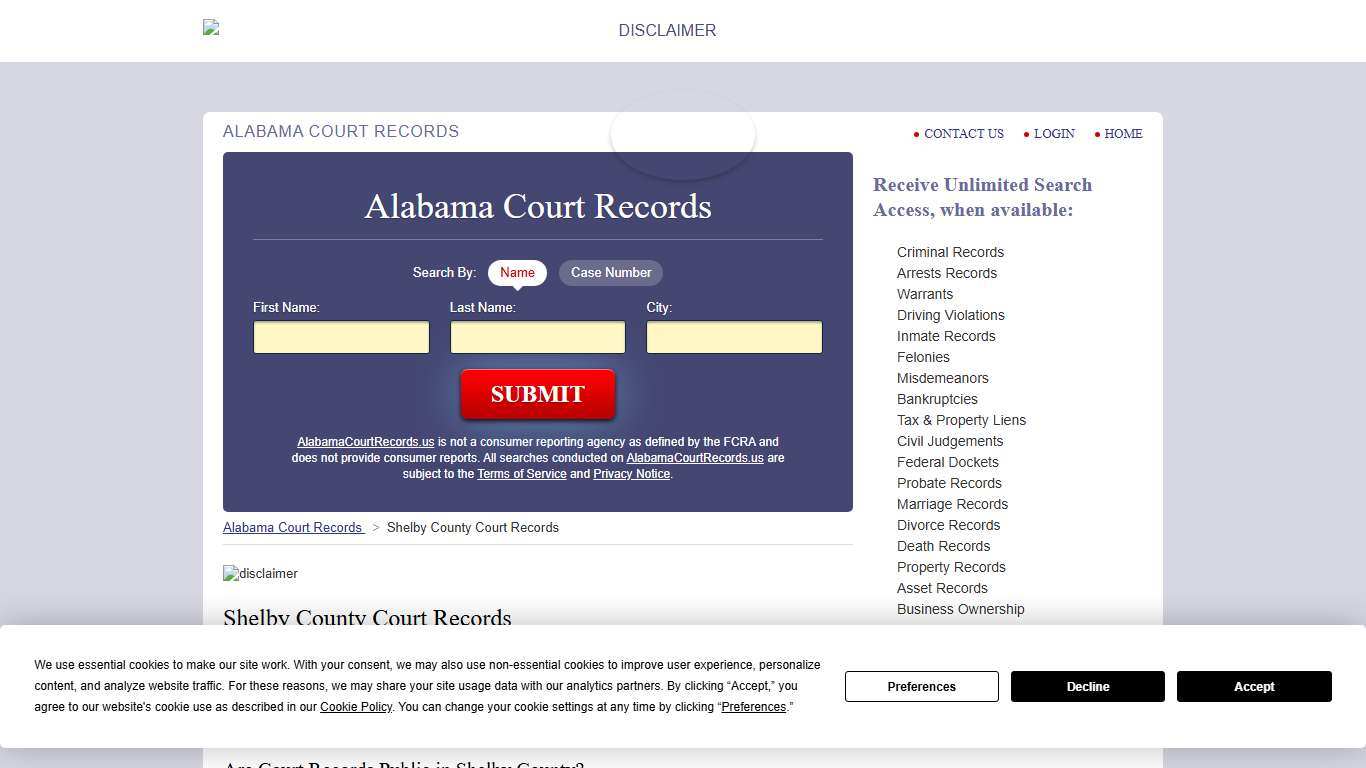 Shelby County Court Records | AlabamaCourtRecords.us