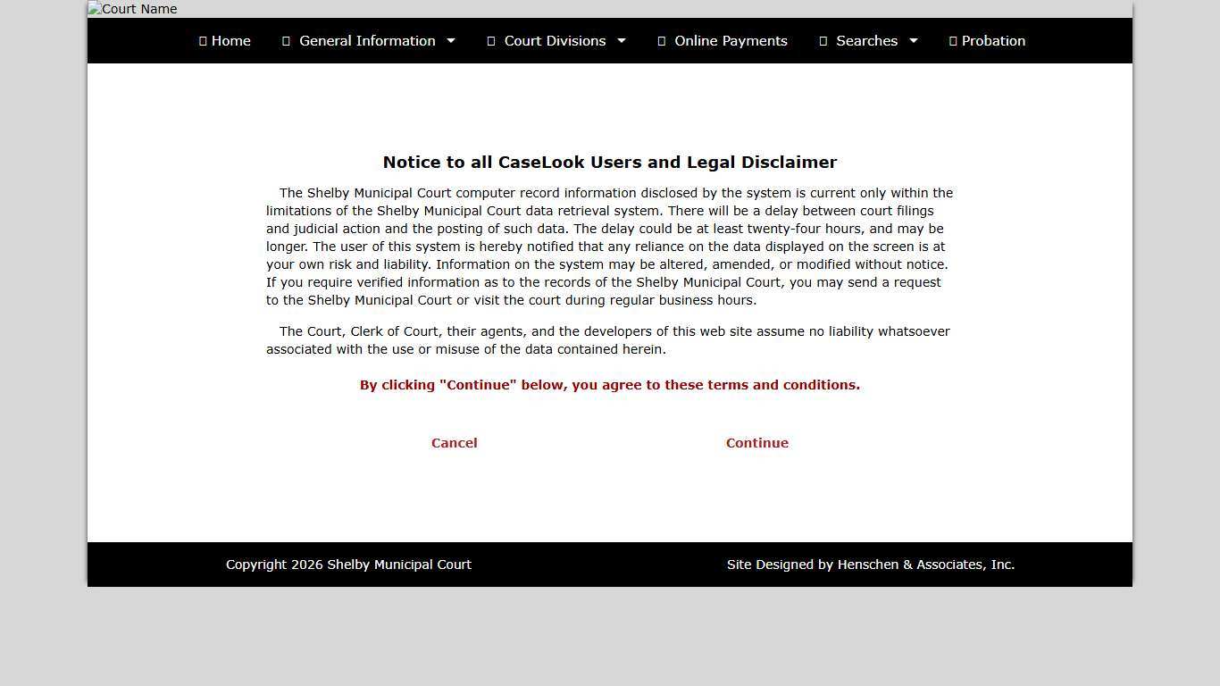 Shelby Municipal Court - Record Search